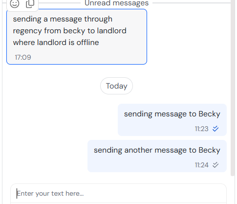 Chat window showing grey and blue read ticks